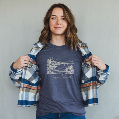 Virgin Islands National Park Line Drawing T-Shirt