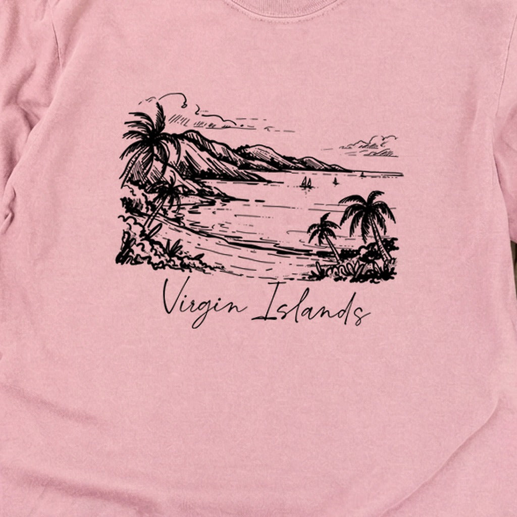 Virgin Islands National Park Line Drawing Premium Long Sleeve
