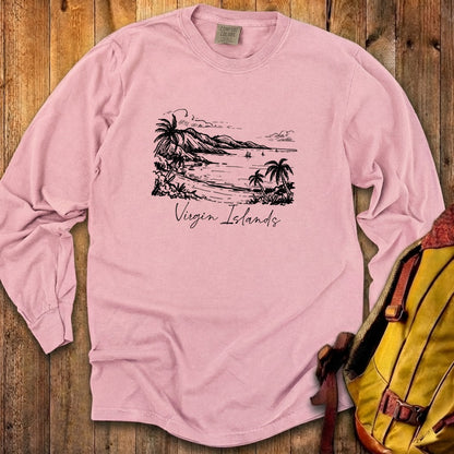 Virgin Islands National Park Line Drawing Premium Long Sleeve