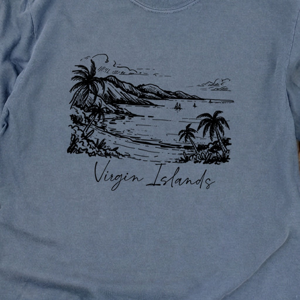 Virgin Islands National Park Line Drawing Premium Long Sleeve