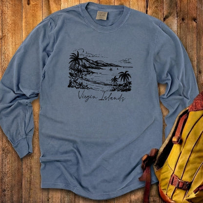 Virgin Islands National Park Line Drawing Premium Long Sleeve