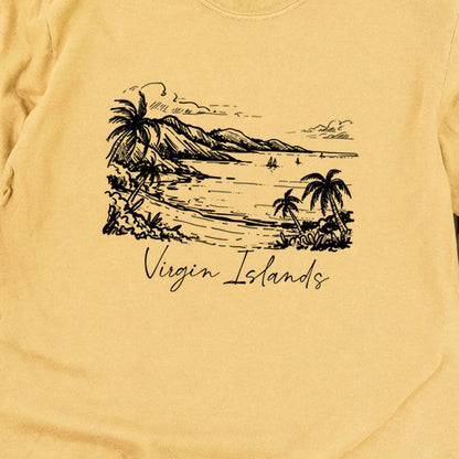 Virgin Islands National Park Line Drawing Premium Long Sleeve