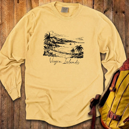 Virgin Islands National Park Line Drawing Premium Long Sleeve