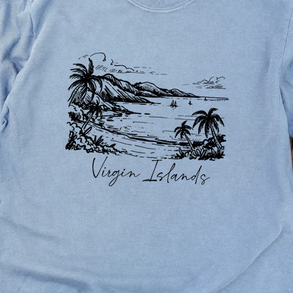 Virgin Islands National Park Line Drawing Premium Long Sleeve