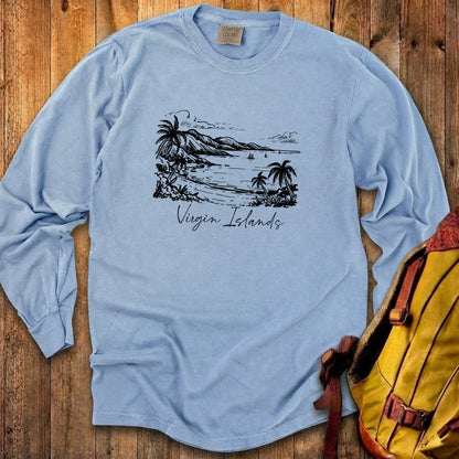 Virgin Islands National Park Line Drawing Premium Long Sleeve