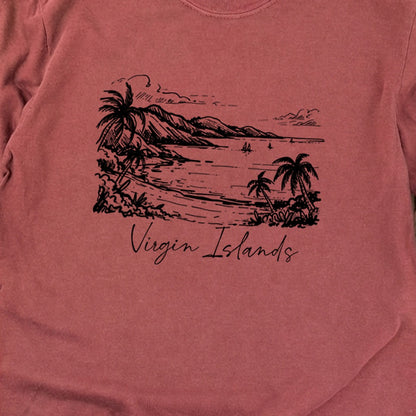 Virgin Islands National Park Line Drawing Premium Long Sleeve