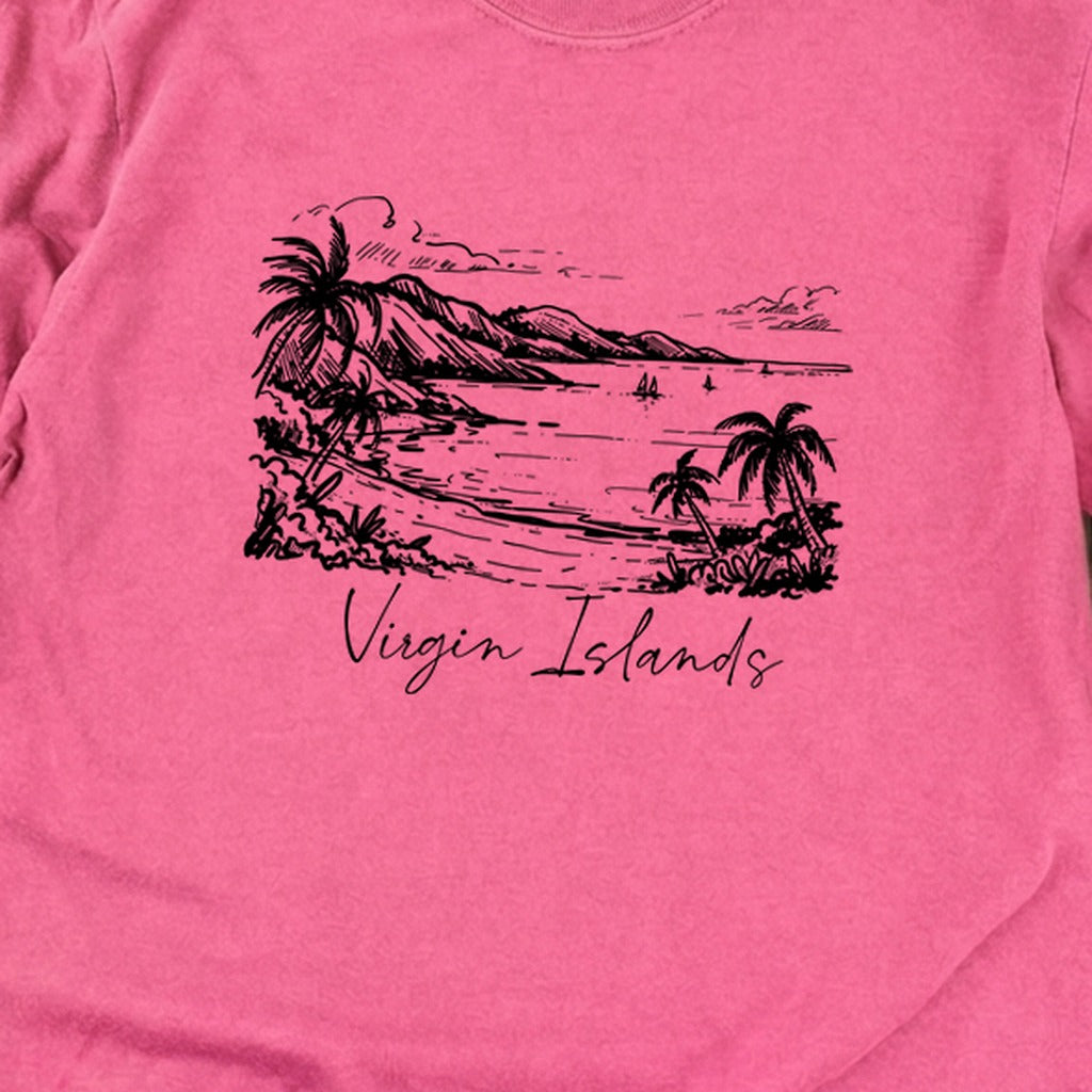 Virgin Islands National Park Line Drawing Premium Long Sleeve