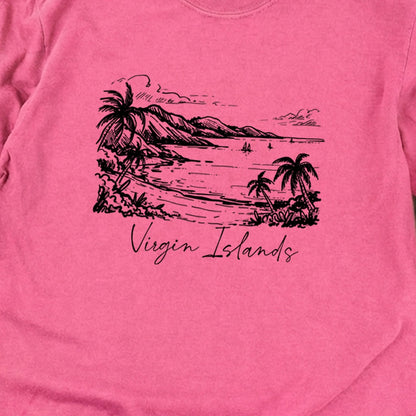Virgin Islands National Park Line Drawing Premium Long Sleeve