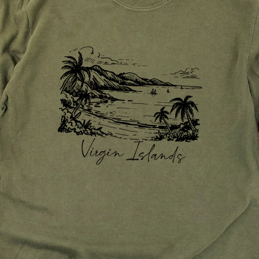 Virgin Islands National Park Line Drawing Premium Long Sleeve