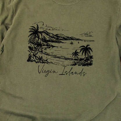 Virgin Islands National Park Line Drawing Premium Long Sleeve