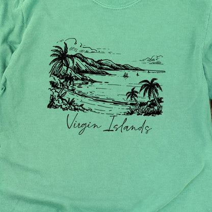 Virgin Islands National Park Line Drawing Premium Long Sleeve