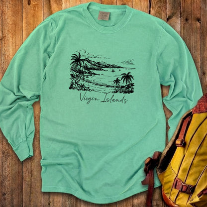 Virgin Islands National Park Line Drawing Premium Long Sleeve