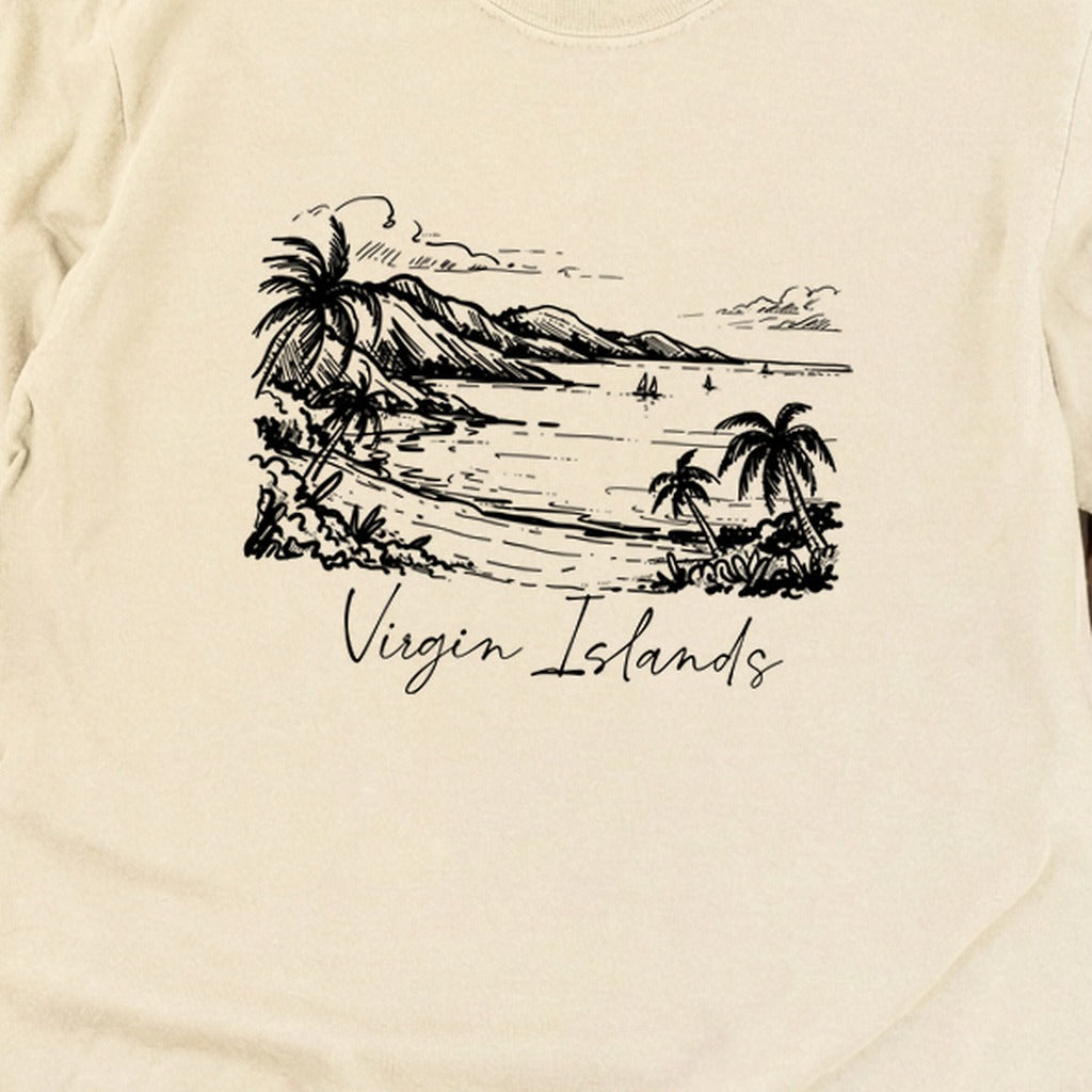 Virgin Islands National Park Line Drawing Premium Long Sleeve