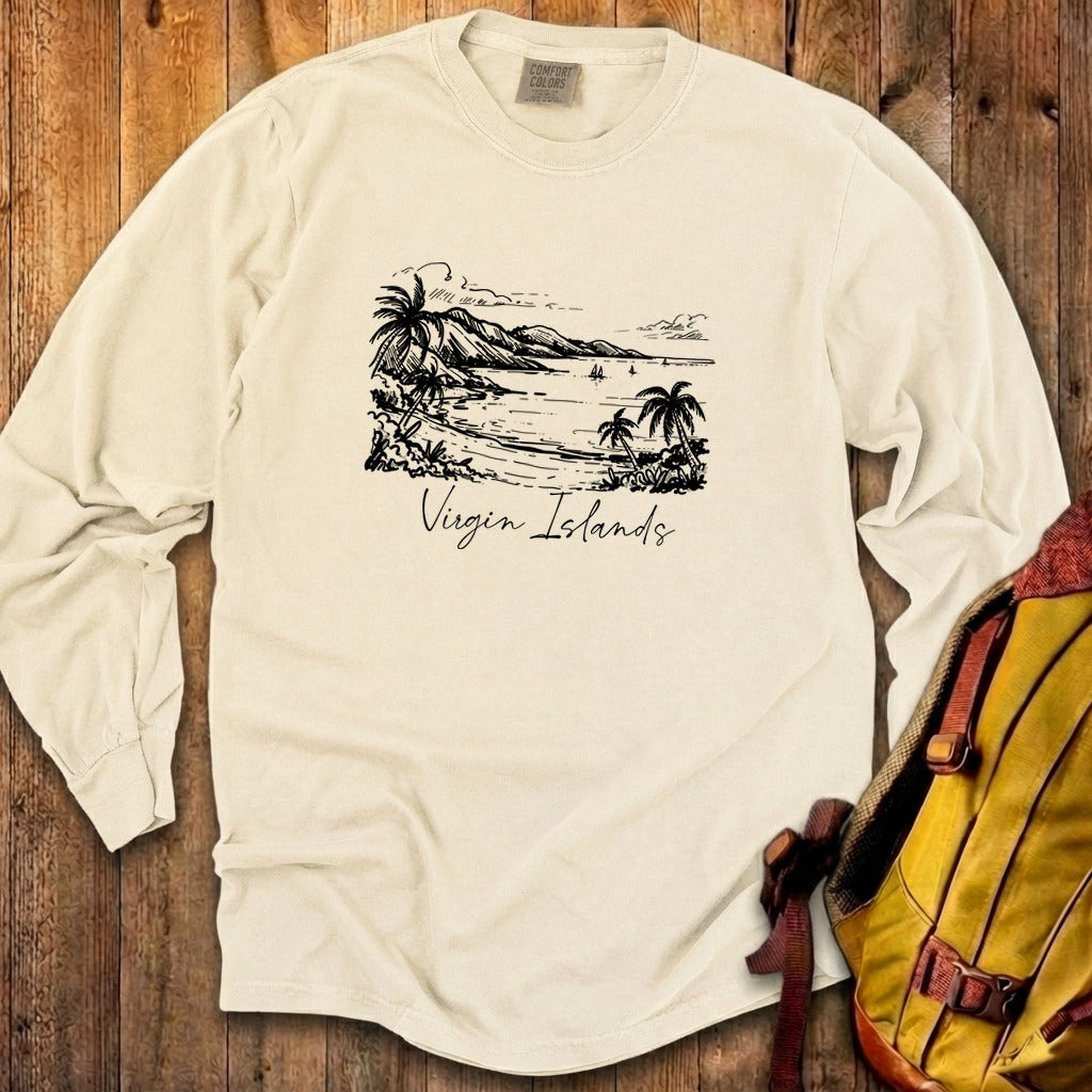 Virgin Islands National Park Line Drawing Premium Long Sleeve