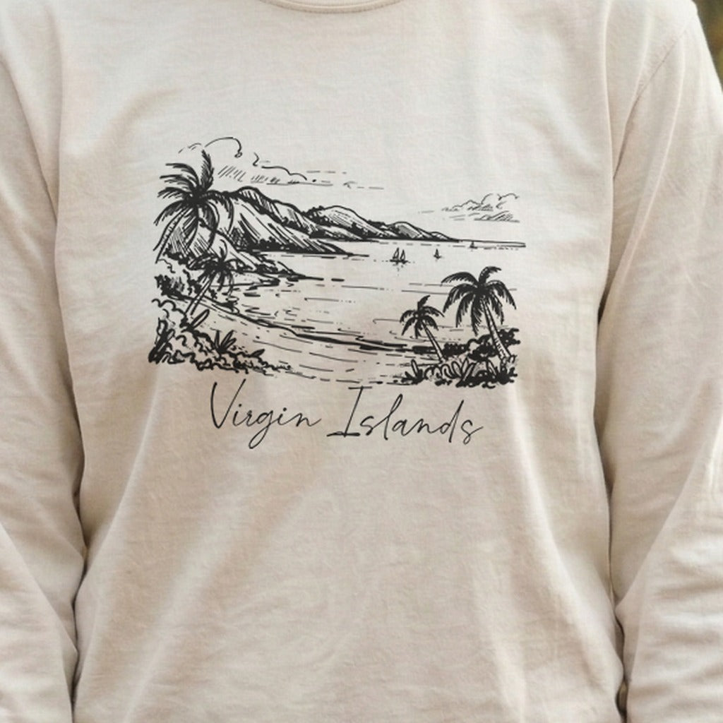 Virgin Islands National Park Line Drawing Premium Long Sleeve