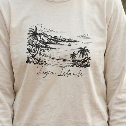 Virgin Islands National Park Line Drawing Premium Long Sleeve