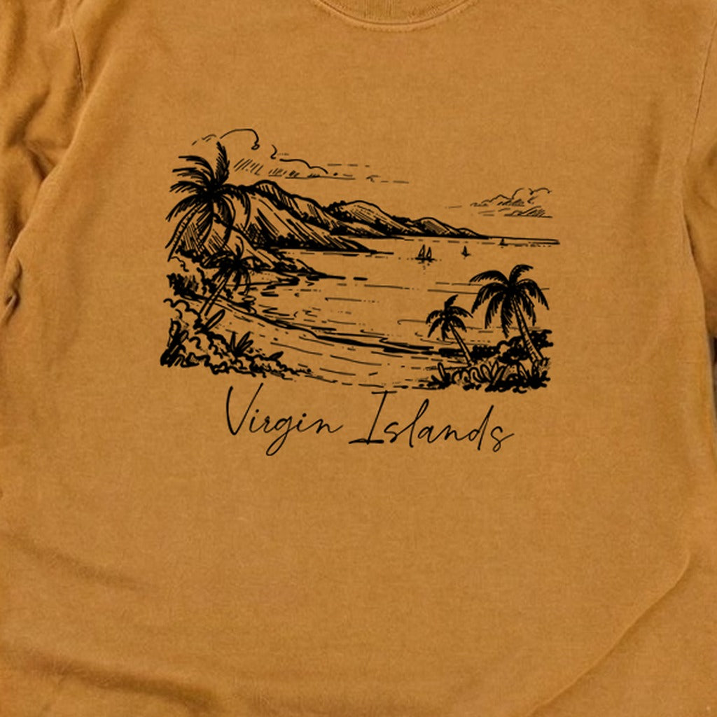 Virgin Islands National Park Line Drawing Premium Long Sleeve