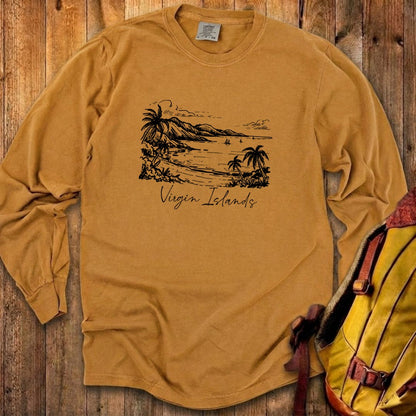 Virgin Islands National Park Line Drawing Premium Long Sleeve