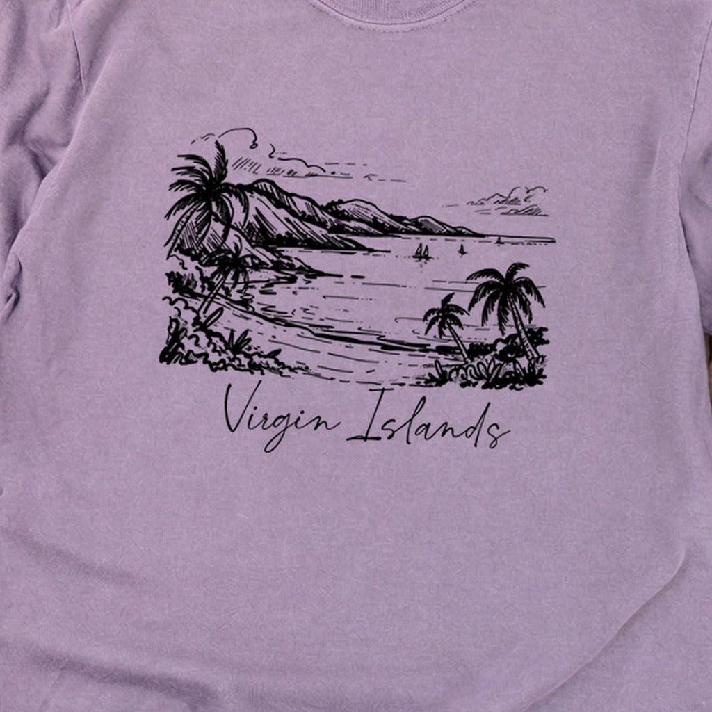Virgin Islands National Park Line Drawing Premium Long Sleeve