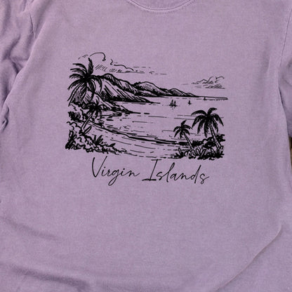 Virgin Islands National Park Line Drawing Premium Long Sleeve