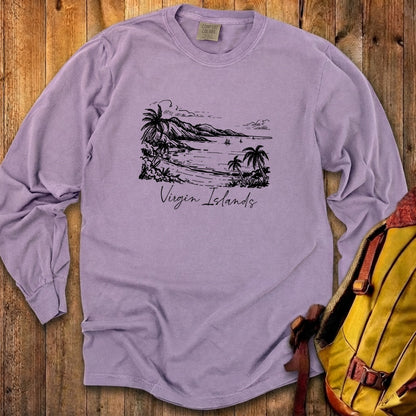 Virgin Islands National Park Line Drawing Premium Long Sleeve
