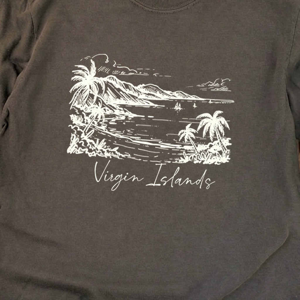 Virgin Islands National Park Line Drawing Premium Long Sleeve
