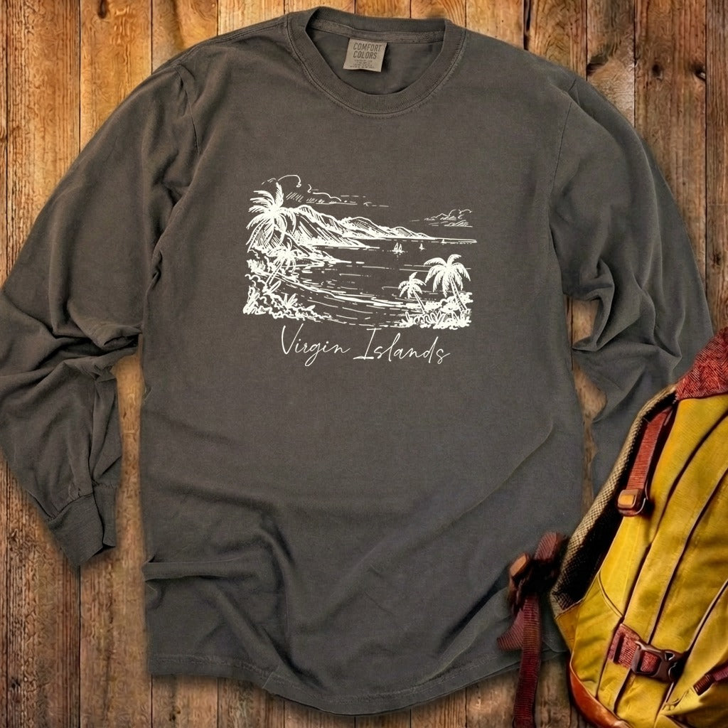 Virgin Islands National Park Line Drawing Premium Long Sleeve