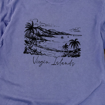 Virgin Islands National Park Line Drawing Premium Long Sleeve