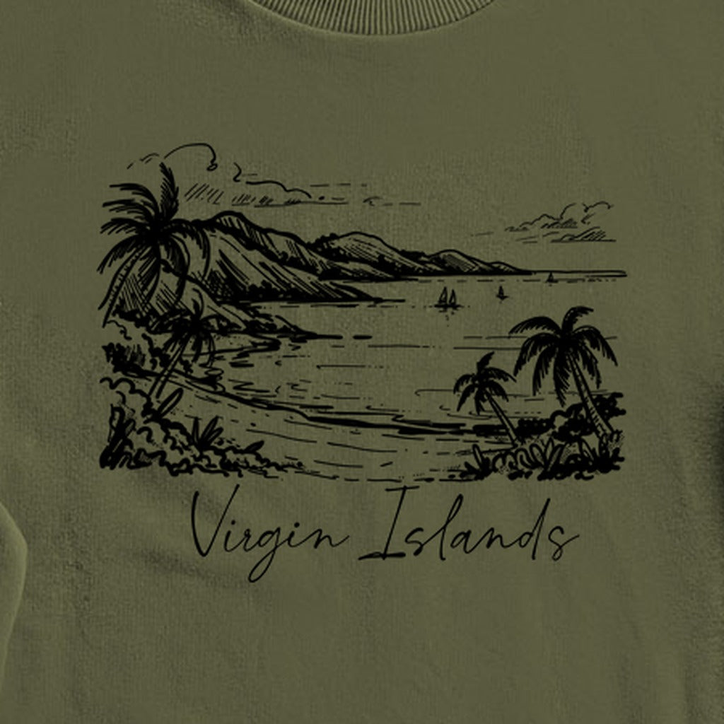 Virgin Islands National Park Line Drawing Crewneck Sweatshirt