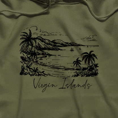 Virgin Islands National Park Line Drawing Hoodie