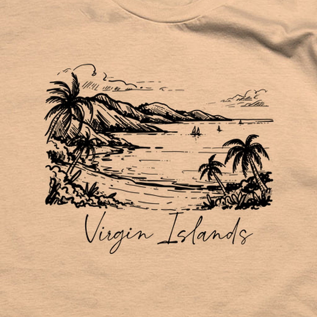 Virgin Islands National Park Line Drawing T-Shirt