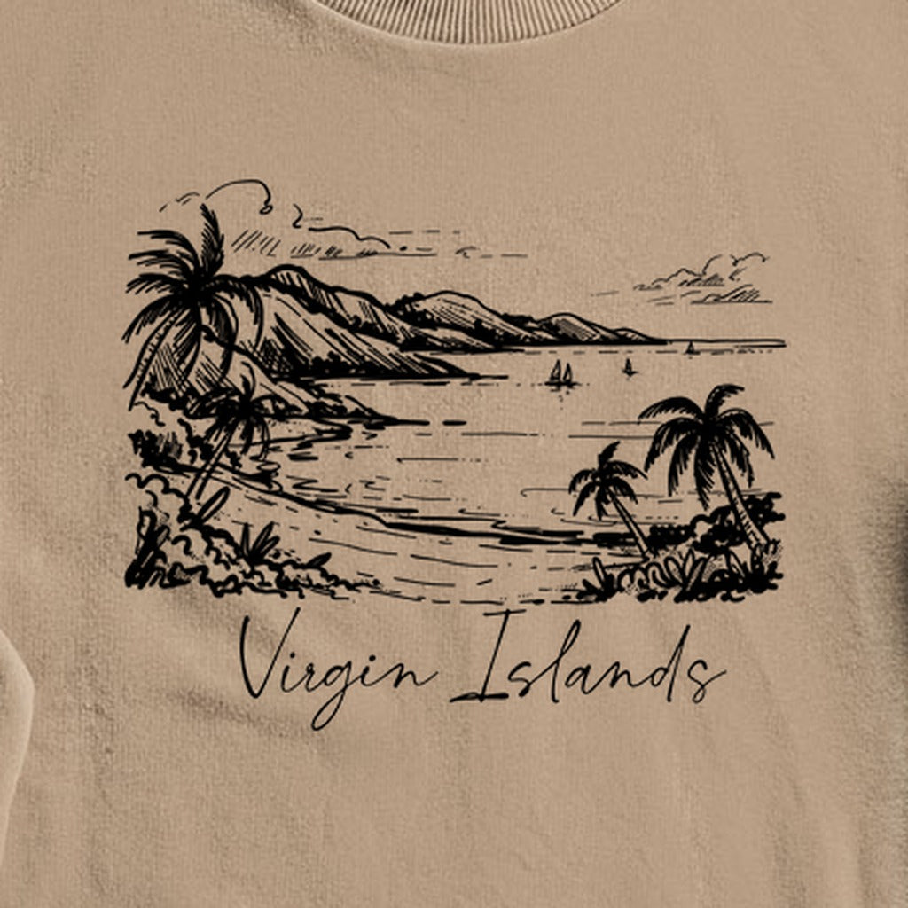 Virgin Islands National Park Line Drawing Crewneck Sweatshirt