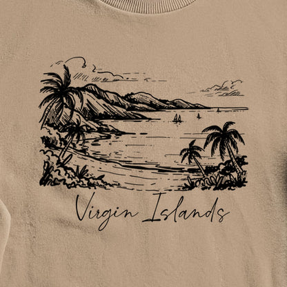 Virgin Islands National Park Line Drawing Crewneck Sweatshirt