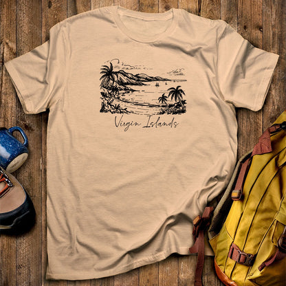 Virgin Islands National Park Line Drawing T-Shirt