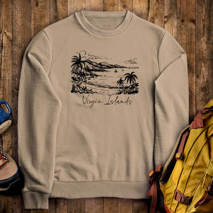 Virgin Islands National Park Line Drawing Crewneck Sweatshirt
