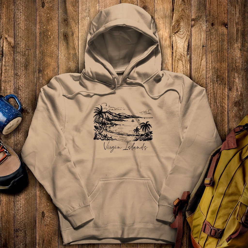 Virgin Islands National Park Line Drawing Hoodie