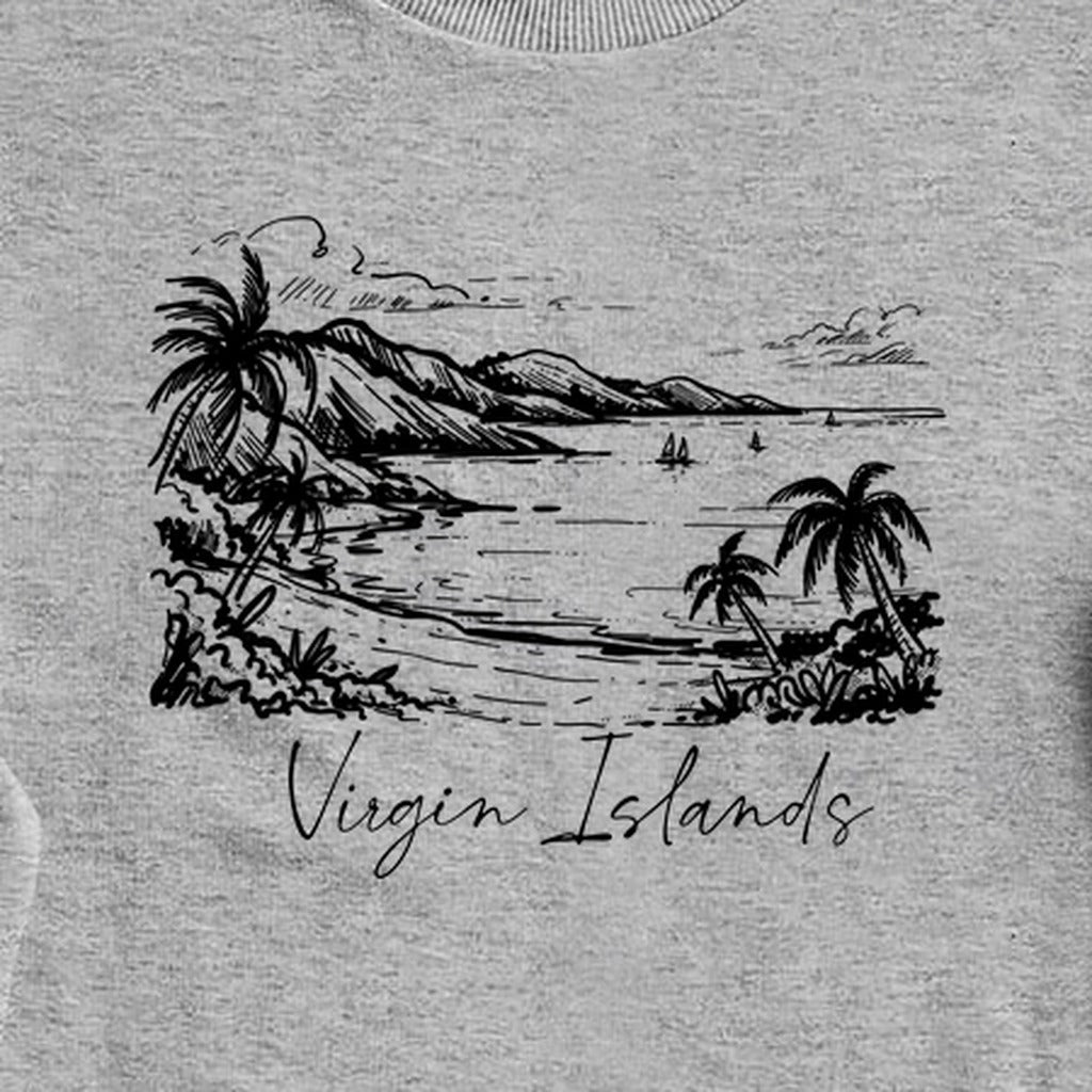 Virgin Islands National Park Line Drawing Crewneck Sweatshirt