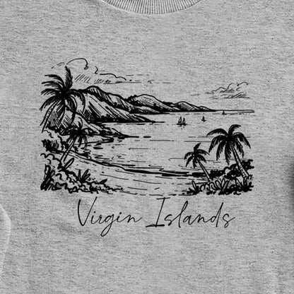 Virgin Islands National Park Line Drawing Crewneck Sweatshirt