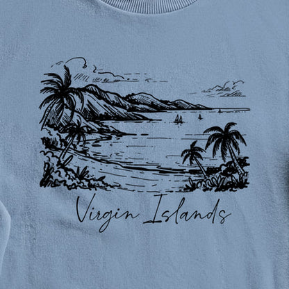 Virgin Islands National Park Line Drawing Crewneck Sweatshirt