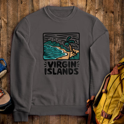 Virgin Islands National Park Crewneck Sweatshirt Charcoal Adventure and Outdoors Themed Sweatshirt