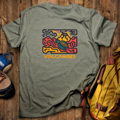 Hawai'i Volcanoes National Park T-Shirt Heather Military Green Adventure and Outdoors Themed T-Shirt