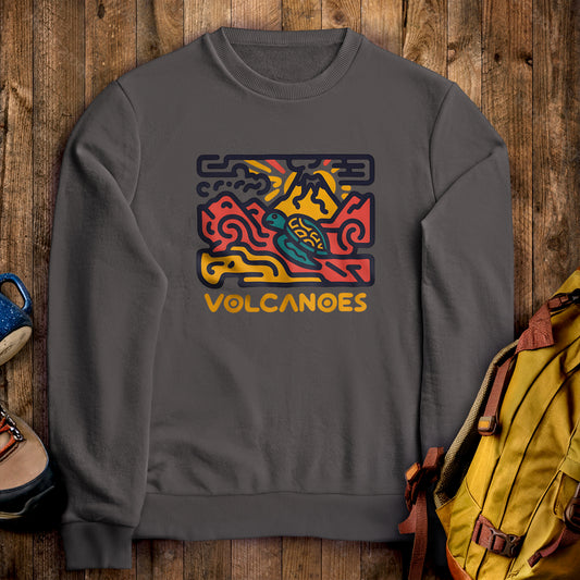 Hawai'i Volcanoes National Park Crewneck Sweatshirt Charcoal Adventure and Outdoors Themed Sweatshirt