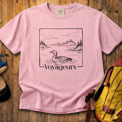 Voyageurs Line Drawing Cotton T-Shirt