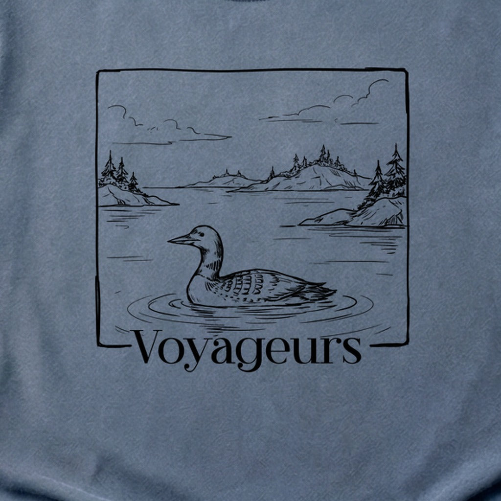Voyageurs Line Drawing Cotton T-Shirt