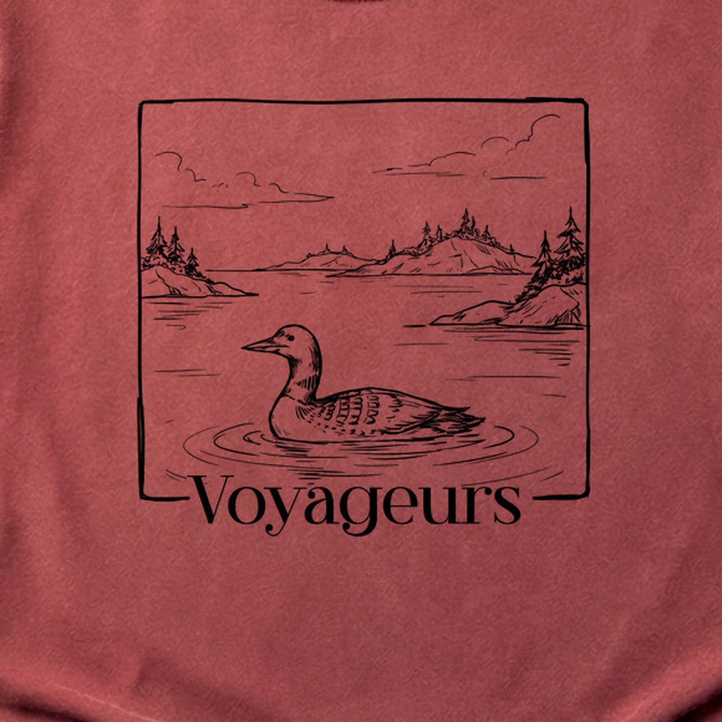 Voyageurs Line Drawing Cotton T-Shirt