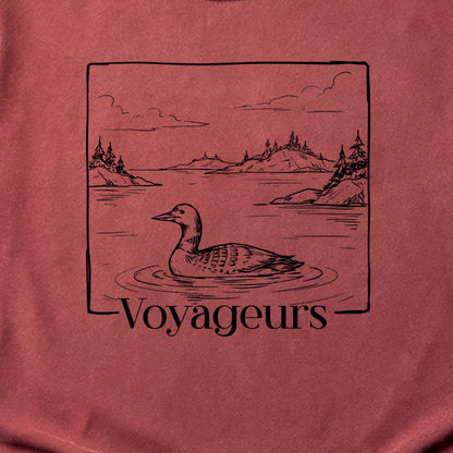 Voyageurs Line Drawing Cotton T-Shirt
