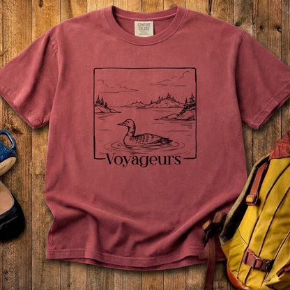 Voyageurs Line Drawing Cotton T-Shirt