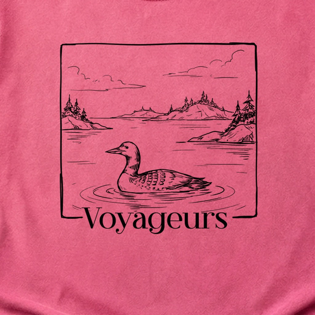 Voyageurs Line Drawing Cotton T-Shirt