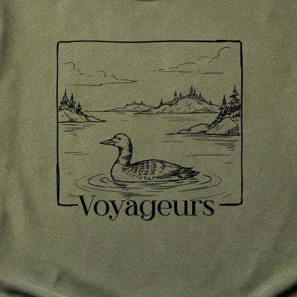 Voyageurs Line Drawing Cotton T-Shirt