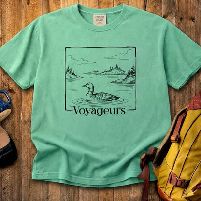 Voyageurs Line Drawing Cotton T-Shirt